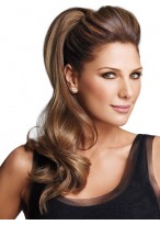 Pressure Sensitive Clips Synthetic Wavy Ponytail 