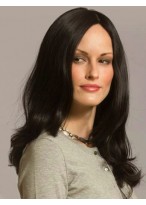 Classic 18" Wavy Black Human Hair Wigs 