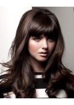 Lovely Long Wavy Human Hair Wigs 