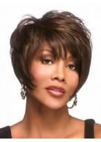 Ideal Brown Layered Short Synthetic Wigs 