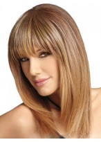 Human Hair Capless Wig With Full Bang 