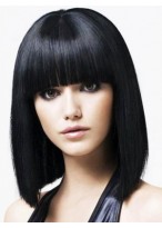 Black Capless Remy Human Hair Wig-WWA650 