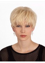 Blonde Lace Front Remy Human Hair Wig-WWA656 