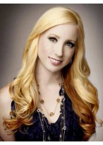 Glamor Specialized Design Long Wavy Mixed Color Synthetic Lace Wig about 20 Inches 