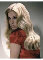 Luxurious Retro Hairstyle Long Wavy Lace Wig 100% Human Hair about 20 Inches 