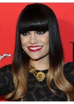 Jessie J's Ombre Boxy Fringe Dip Dye Wig 