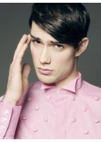 Custom Short Straight Mens Lace Wig 