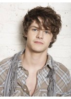 Latest Handsome Hairstyle Mens Wavy Wig 