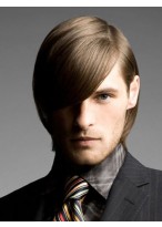 Short Straight Lace Front Mens Human Hair Wig 