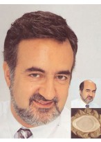 Short Human Hair Mens Mono Toupee 