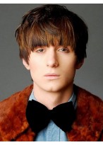 Short Human Hair Mens Capless Graceful Wig 