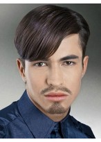 Short Straight Side Men's Full Lace Wig 
