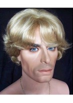 Cheap Short Wavy Synthetic Capless Wig for Man 