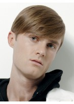 Impressive Short Straight Indian Remy Hair Mens Wigs 
