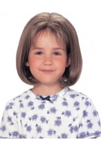 Lace Front Short Bob Natural Bangs Girl's Wigs 