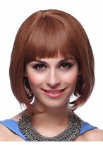 100% Remy Human Hair Full Fringe Bob Wig 