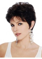 100% Remy Human Hair Short Wavy Wig 