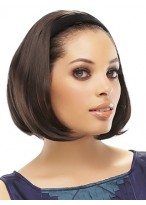 Mid-Length 3/4 Wig With Hard Velvet Attached Headband 