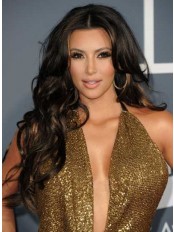 Long Black Kim Kardashian Lace Wigs