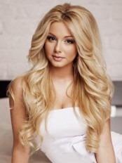 Blonde Lace Front Remy Human Hair Wig-WWA566