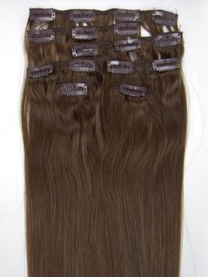 7 Pcs From 14" Straight Clip In Full Head Set