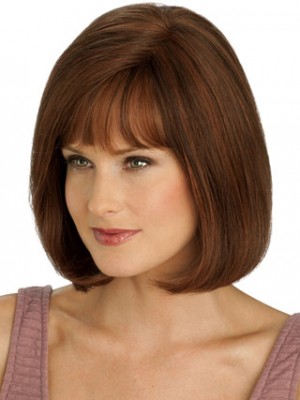 Auburn Monofilament Remy Human Hair Wig-WWA182