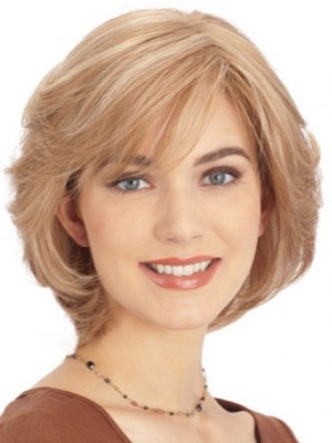 Blonde Monofilament Remy Human Hair Wig-WWA528