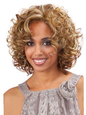 Best Short Curly No Bang African American Lace Wigs For Women 10 Inch
