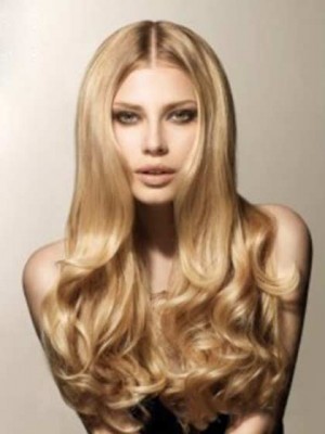 Prevailing Long Soft Wavy Top Quality High Heated Fiber Hair Wig For Woman About 22 Inch