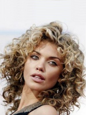 12" Annalynne Mccord Medium Curly Popular Full Lace Hair Wig