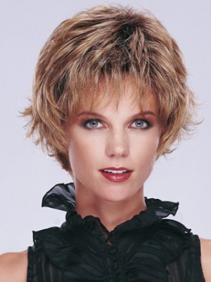 Short Curly Synthetic Capless Petite Wig