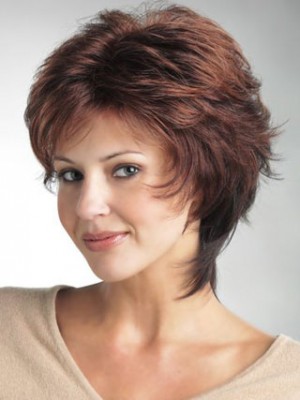 Short Straight All-Over Layered Cut Lace Front Wig