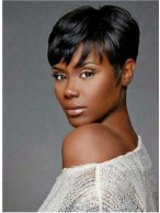 Cool Short Black African American Human Hair Wigs