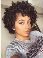 Cute Short Curly African American Wigs