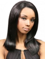 Fashion Without Bangs Black Lace Front Wigs
