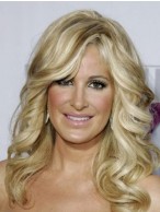 Cheap Long Blonde Kim Zolciak Lace Wigs