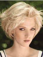 Blonde Chin Length Human Hair Lace Wigs