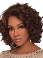 Popular Curly Chin Length Indian Remy Hair Wigs