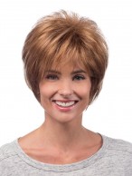 Durable Layered Auburn Synthetic Short Wigs