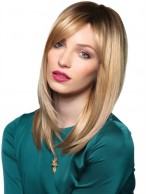 Capless Straight Layered Shoulder Length Wigs