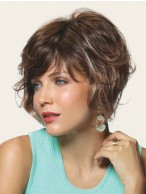 Modern Wavy Brown Synthetic Wigs