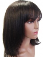 Black Capless Remy Human Hair Wig-WWA031