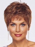 Auburn Monofilament Remy Human Hair Wig-WWA066