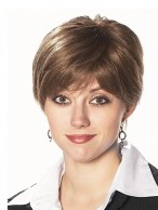 Brown Monofilament Remy Human Hair Wig-WWA076