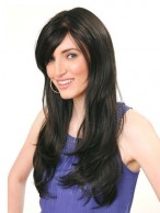 Black Capless Synthetic Wig-WWA133