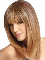 Human Hair Capless Wig With Full Bang