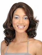Straight-Crown To Loosely-Curled Edges Capless Wig