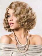 Medium Length Capless Curly Synthetic Wig