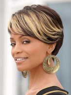 Short Cut Layering Capless Synthetic Hair Wigs