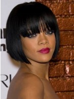 European Style Short Straight Black African American Wigs for Women